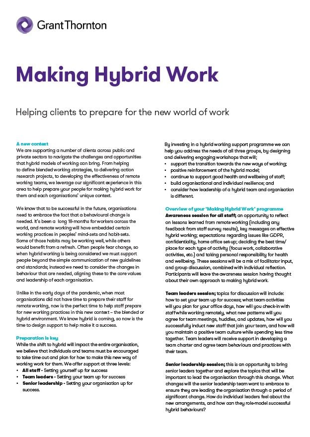 Making Hybrid Work | Grant Thornton